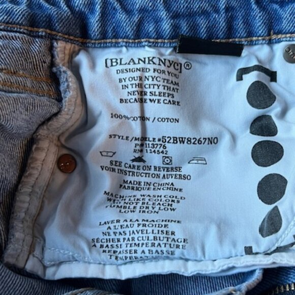 BLANKNYC The Barrow Rigid High Rise Distressed Denim Shorts Size 28 Cutoff Fraye - Picture 6 of 7